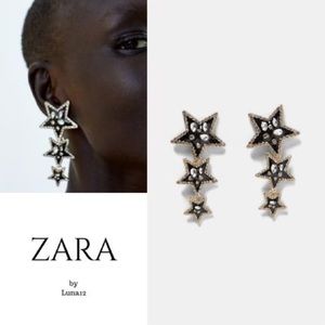 Zara star drop statement earrings